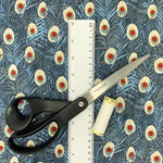 Peacock feather fabric (grey/red)