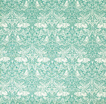 Morris Brer Rabbit fabric, Art Nouveau teal or navy bird print craft cotton, Morris & Co