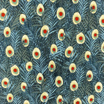 Peacock feather fabric (grey/red)
