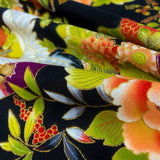 Cranes and Fans fabric (blue or black)