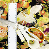 Cranes and Fans fabric (blue or black)