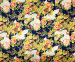 Cranes and Fans fabric (blue or black)
