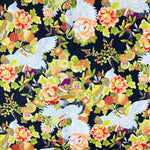 Cranes and Fans fabric (blue or black)