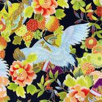 Cranes and Fans fabric (blue or black)