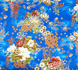 Japanese floral fabric (blue or brown)