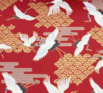 Art Deco Cranes fabric (red)