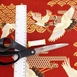 Art Deco Cranes fabric (red)