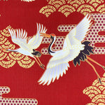 Art Deco Cranes fabric (red)