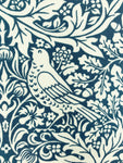 Morris Brer Rabbit fabric, Art Nouveau teal or navy bird print craft cotton, Morris & Co