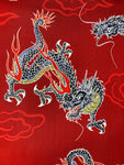 Large dragons fabric (black or red)