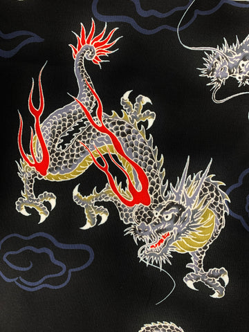 Large dragons fabric (black or red)