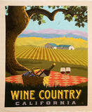 California Wine Country fabric panel