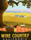 California Wine Country fabric panel