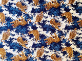 Tigers & Waves fabric (blue)