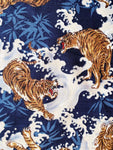 Tigers & Waves fabric (blue)