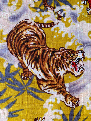 Tigers and Waves fabric (yellow)