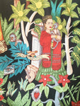 Frida's Garden (heavyweight) fabric (black)