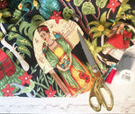 Frida's Garden (heavyweight) fabric (black)