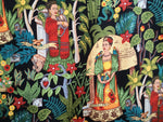 Frida's Garden (heavyweight) fabric (black)