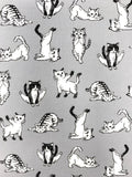 Yoga Cats fabric (white or grey)
