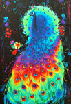Peacock fabric panel (rainbow)