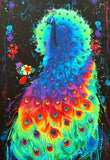 Peacock fabric panel (rainbow)