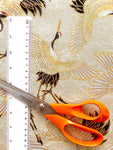 Japanese cranes fabric (cream)