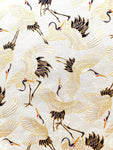 Japanese cranes fabric (cream)