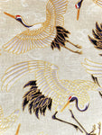 Japanese cranes fabric (cream)