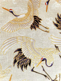 Japanese cranes fabric (cream)