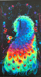 Peacock fabric panel (rainbow)