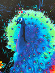 Peacock fabric panel (rainbow)