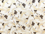 Japanese cranes fabric (cream)