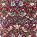 William Morris Strawberry Thief fabric, Art Nouveau red bird print craft cotton, Morris & Co