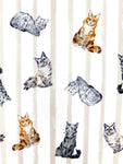 Crafty Cats fabric (ivory stripe)