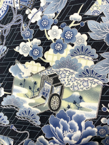 Japanese Kenzan fabric (blue/silver)