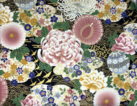 Chrysanthemums fabric