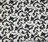Cranes Barkcloth fabric (black)