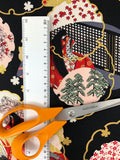 Japanese Ladies fabric (black)