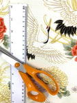 Cranes and Chrysanthemums fabric (ivory)