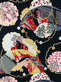 Japanese Ladies fabric (black)