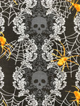 Skulls and Spiders fabric