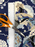 Japanese Ladies fabric (blue)