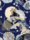 Japanese Ladies fabric (blue)