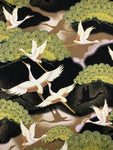 Cranes in Flight fabric (black)